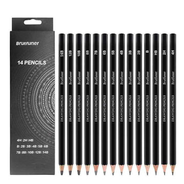 BRUTFUNER 14 Pieces Professional Drawing Sketching Pencils Set