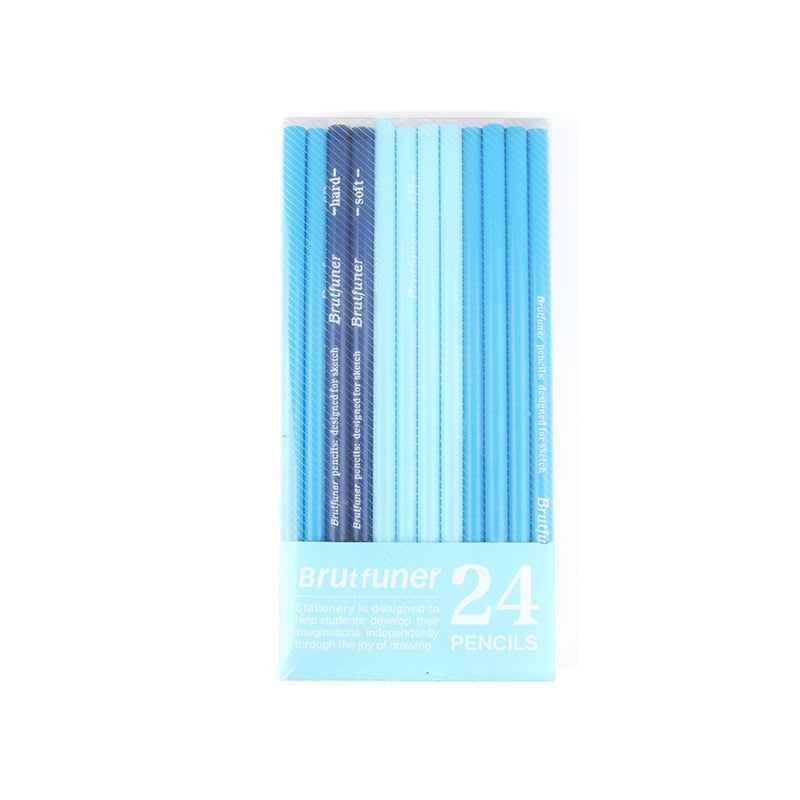 BRUTFUNER 24 Pieces Professional HB Sketching Pencil Set for Drawing Drafting