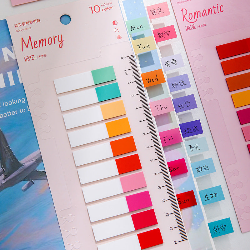 1600pcs Sticky Book File Index Tabs Candy Color Translucent