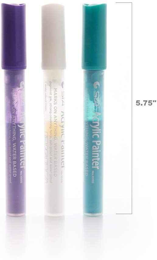 STA 1000 Acrylic Painter Marker Pens 24 Color for Glass Rock Wood Canvas