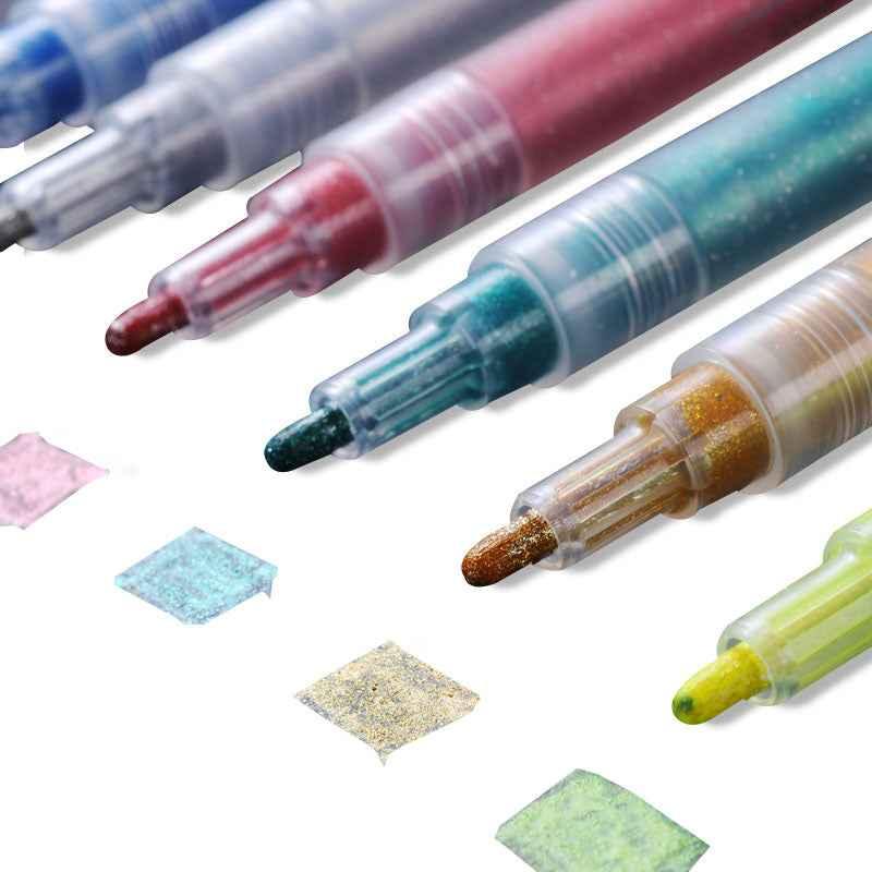 STA 1152 Glitter Markers 6 Color for DIY Photo Album Artist Drawing