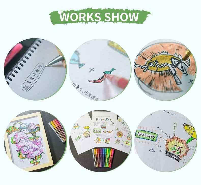 STA 1152 Glitter Markers 6 Color for DIY Photo Album Artist Drawing