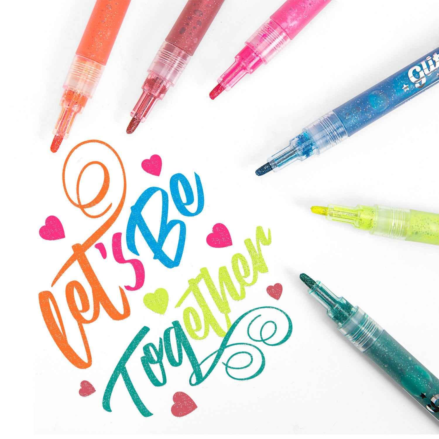 STA 1152 Glitter Markers 6 Color for DIY Photo Album Artist Drawing
