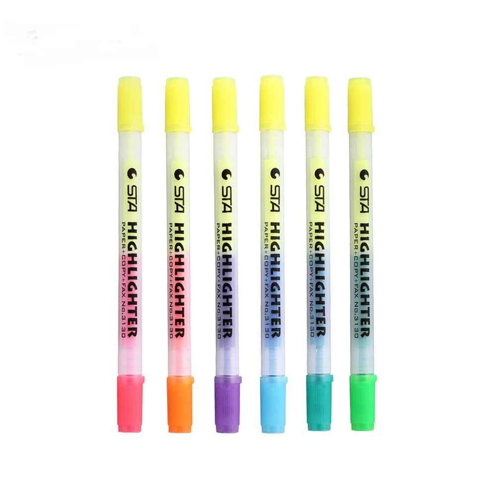 STA 3130 Double Ended Highlighter Set Candy Color 6 Pack