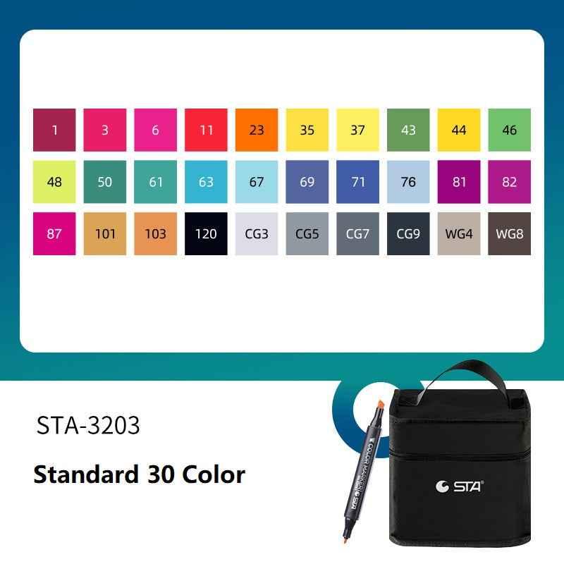 SAT 3203 Twin Art Markers Alcohol Based 30 Color Animaiton Fashion Set Standard