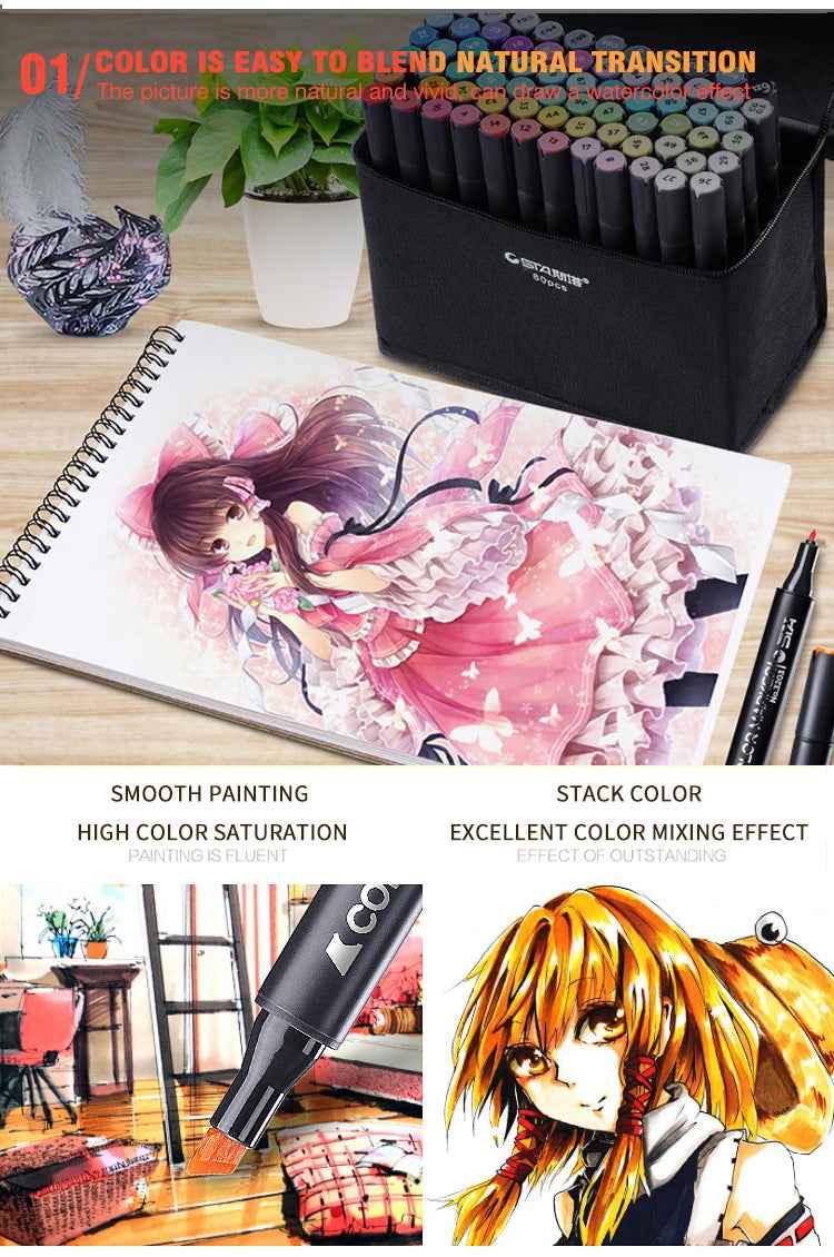 SAT 3203 Twin Art Markers Alcohol Based 30 Color Animaiton Fashion Set
