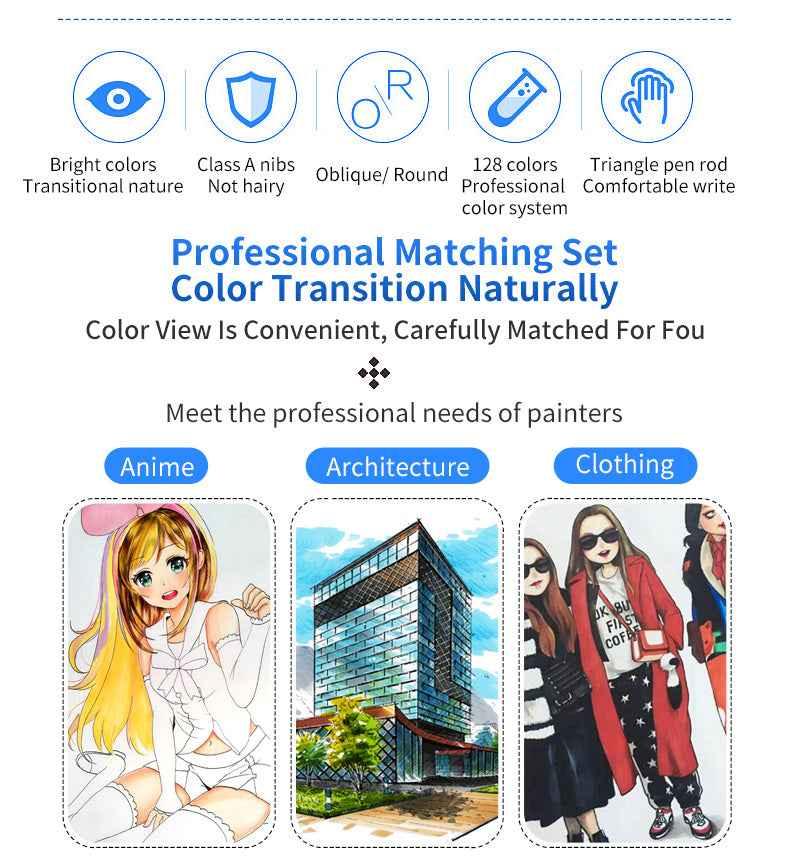 SAT 3203 Twin Art Markers Alcohol Based 30 Color Animaiton Fashion Set