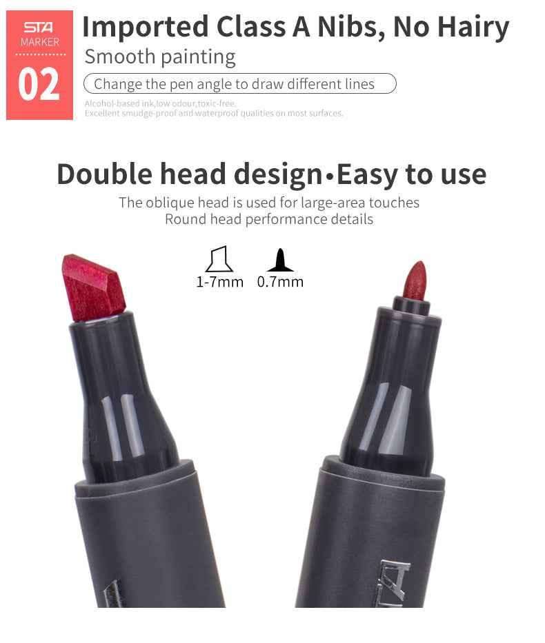 SAT 3203 Twin Art Markers Alcohol Based 30 Color Animaiton Fashion Set