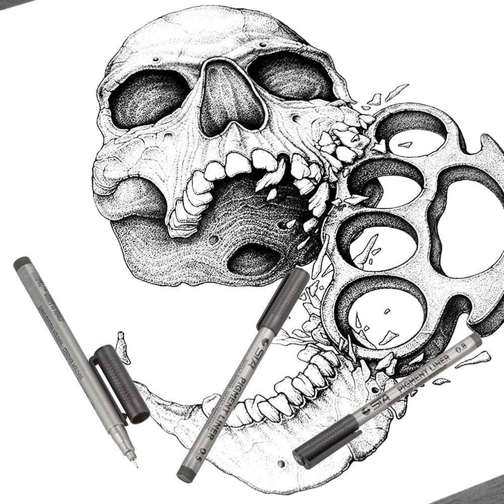 STA 9 Fineliner Black Ink for Art Technical Drawing Writing Engineering Sketching Architecture Manga