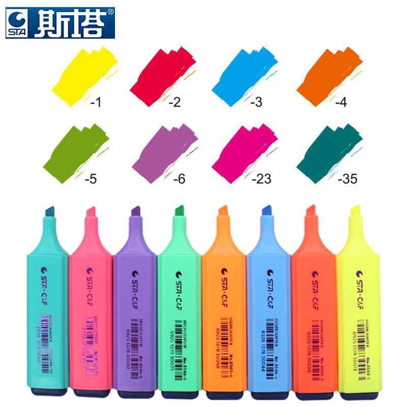 STA 8340 Highlighters Chisel Tip 1-5mm Line 8 Color Assorted