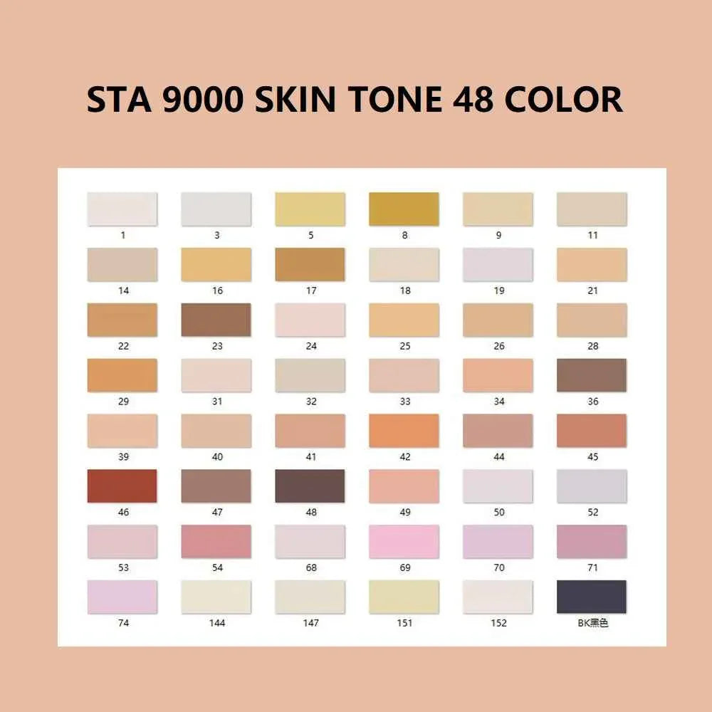 STA Pro Color Marker Plus 24/36/48/60 Skin Tone Alcohol Art Markers 48 Color
