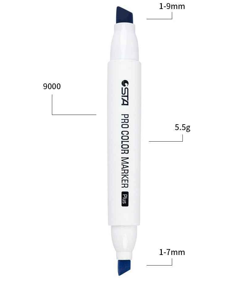 STA 9000 Pro Color Marker Plus,Classic 48/60/80/120 Colors with Carrying Box