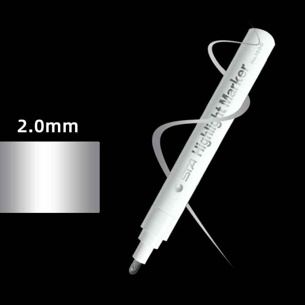 STA Hightlight Marker Gold Silver White - 4 Pack