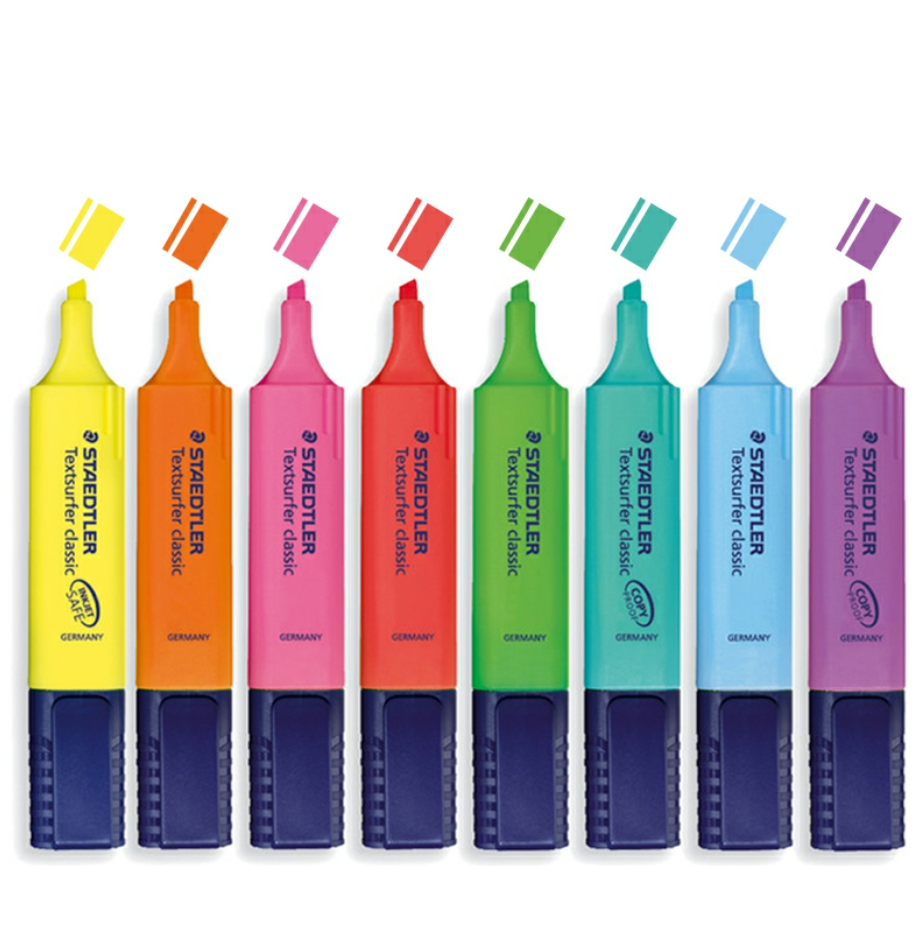 STAEDTLER Textsurfer Classic 364 Highlighter - 8 Assorted Colours