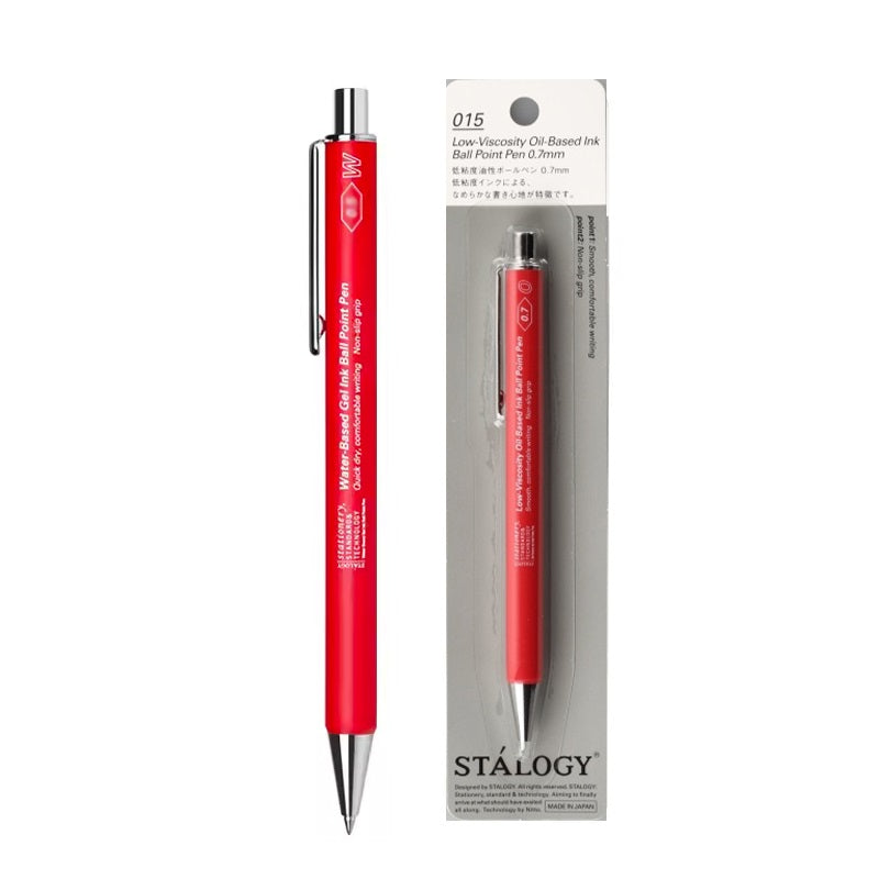 STALOGY Japan Water-Based Gel Ink Ballpoint Pen 0.7MM Red