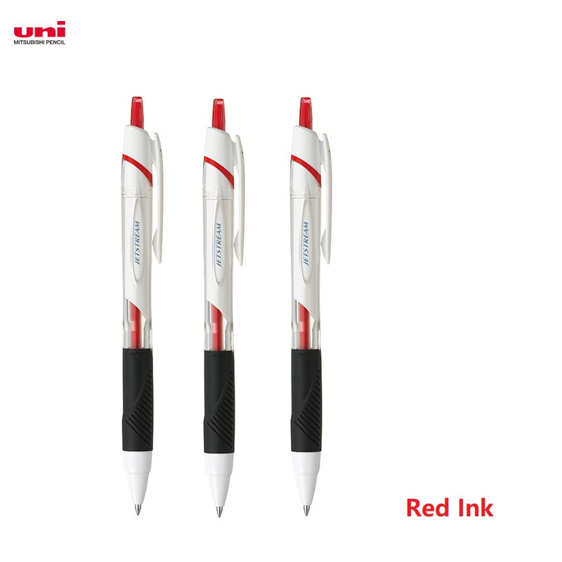Uni Jetstream SXN-150 Ballpoint Pen 3 PACK 0.5mm White Body Red Ink