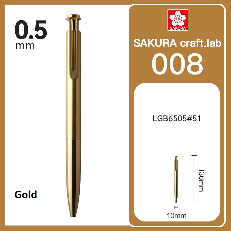 Sakura Craft Lab 008 Gel Pen - Black Ink Gold