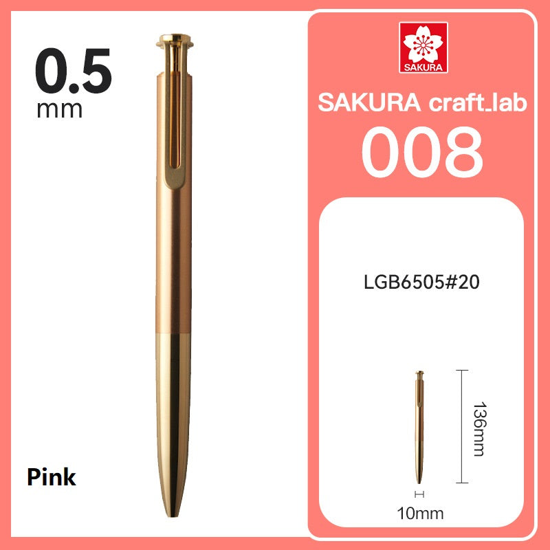 Sakura Craft Lab 008 Gel Pen - Black Ink Pink