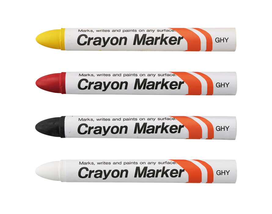 Sakura GHY Industrial Crayon Markers, 4 Pieces 4 Mixed