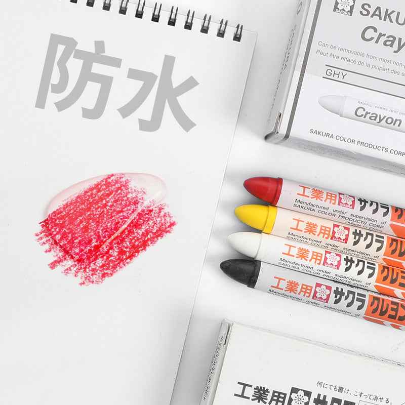 Sakura GHY Industrial Crayon Markers, 4 Pieces