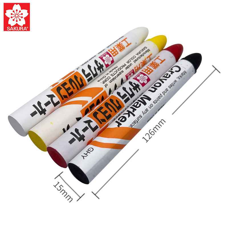 Sakura GHY Industrial Crayon Markers, 4 Pieces