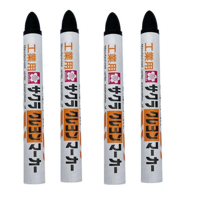 Sakura GHY Industrial Crayon Markers, 4 Pieces 4 Black