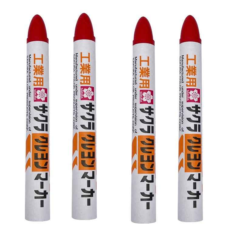 Sakura GHY Industrial Crayon Markers, 4 Pieces 4 Red