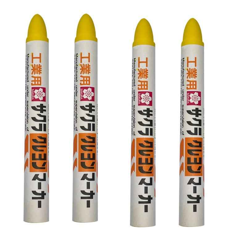 Sakura GHY Industrial Crayon Markers, 4 Pieces 4 Yellow