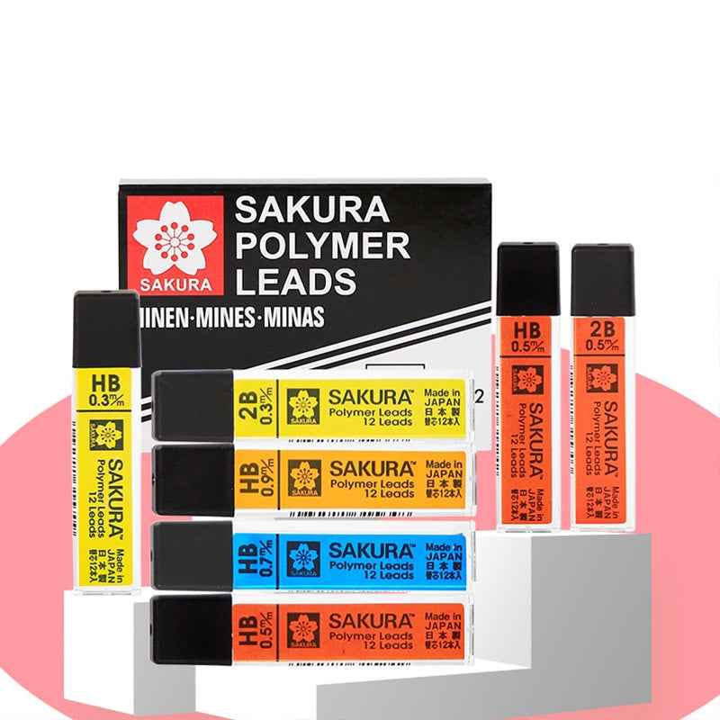Sakura Mechanical Pencil Lead Refills Polymer HB/2B 3 Pack