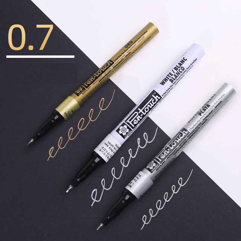 Sakura Pen-Touch Paint Marker Gold/Silver/White 3 Color Pack 0.7mm