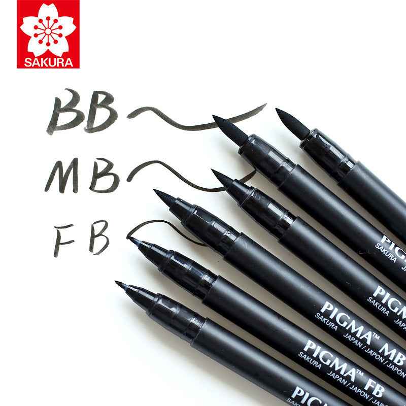 Sakura Pigma Professional Brush Pen - Bold - Black (2 Pack)