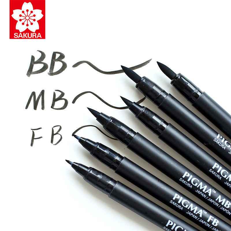 Sakura Pigma Professional Brush Pen - Black (3 Pack)