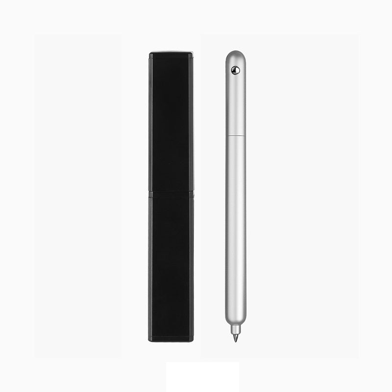 Sankou Metal Rotating Gel Pen 0.5mm Black Ink Anti-Roll Silver