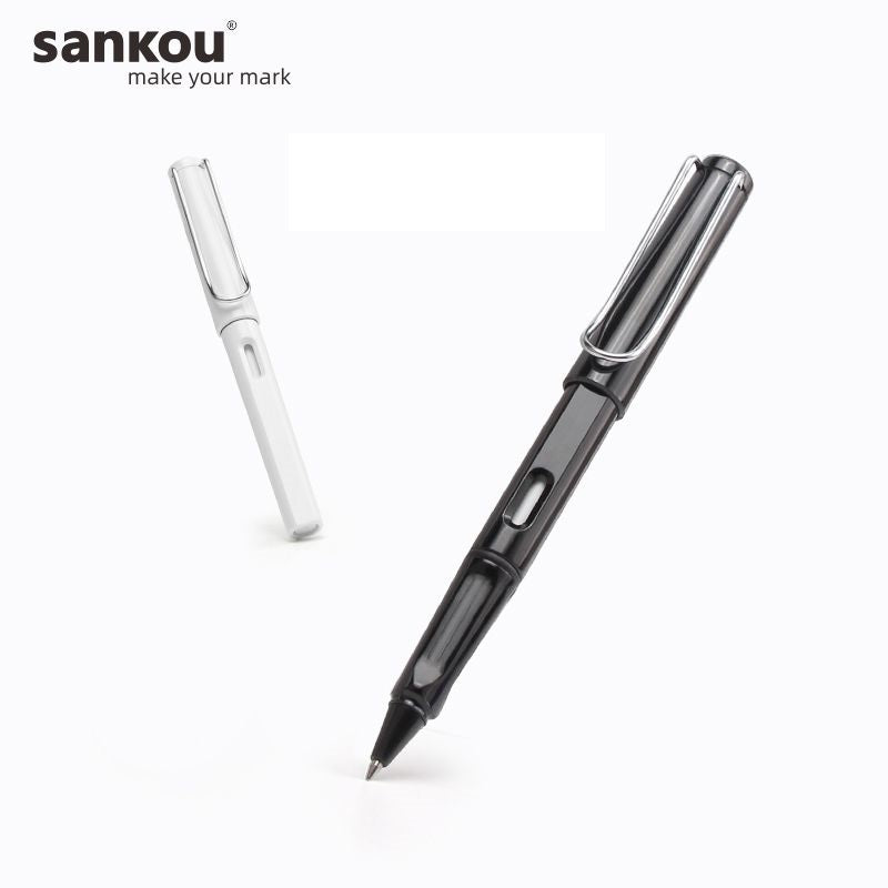 Sankou ZX1 Pull-Cap Ballpoint Gel Pen 0.5mm Black Ink with 5 Refills