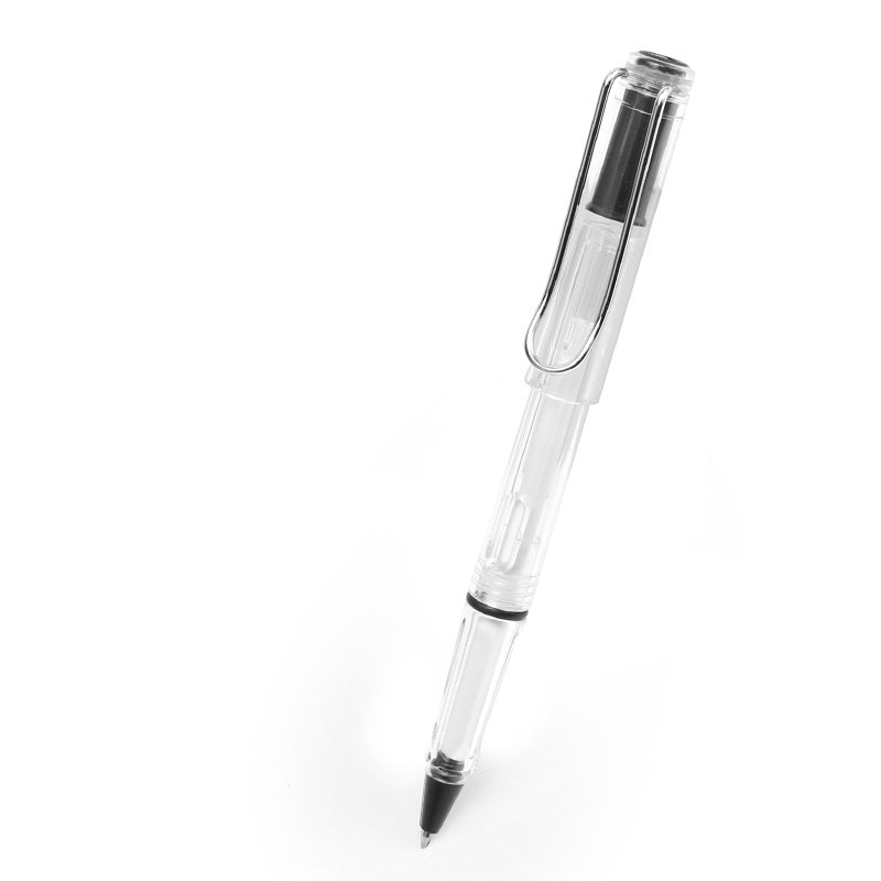Sankou ZX1 Pull-Cap Ballpoint Gel Pen 0.5mm Black Ink with 5 Refills Clear