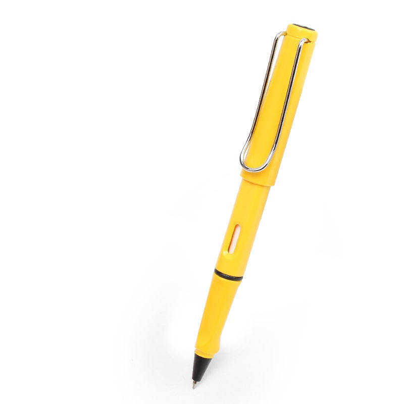 Sankou ZX1 Pull-Cap Ballpoint Gel Pen 0.5mm Black Ink with 5 Refills Yellow