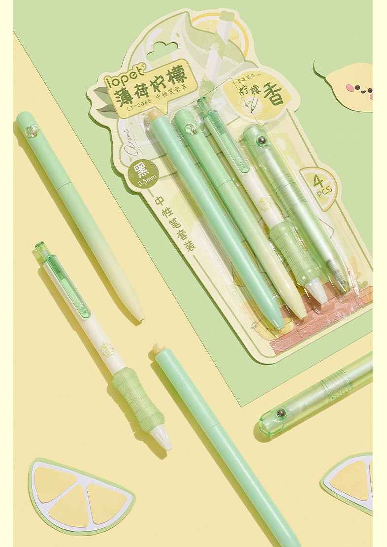 LOPET Fragrance Scented Click Gel Pen 0.5mm Black Ink 16 Pack