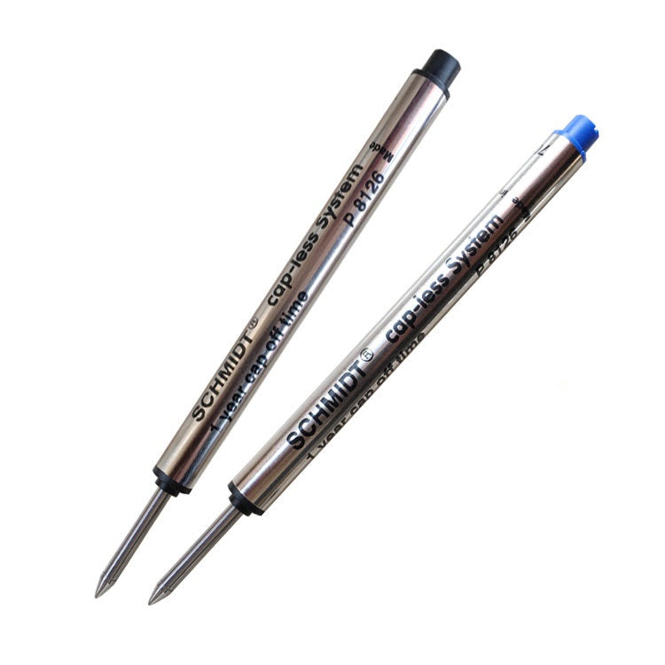 Schmidt P8126 Capless System Rollerball Pen Refill Black/Blue 2 Pack