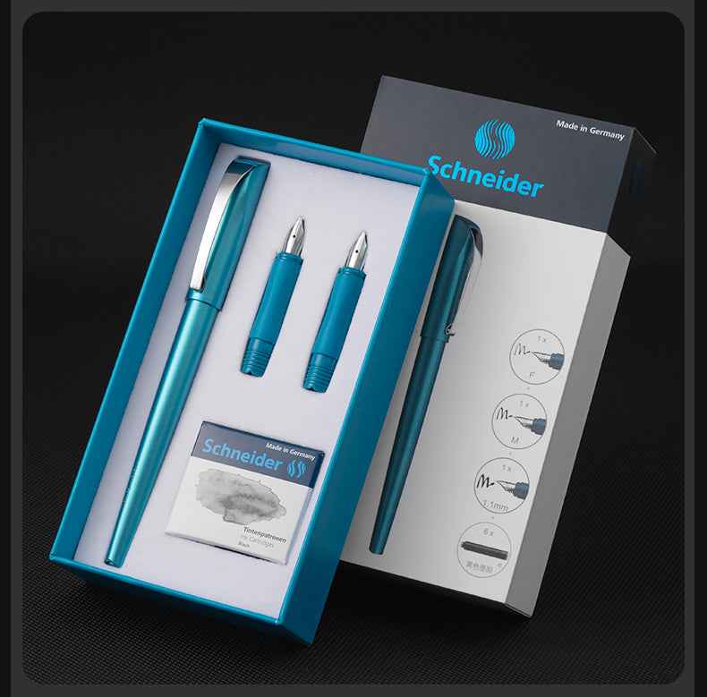 Schneider Callissima Calligraphy Fountain Pen Gift Set Peacock Green