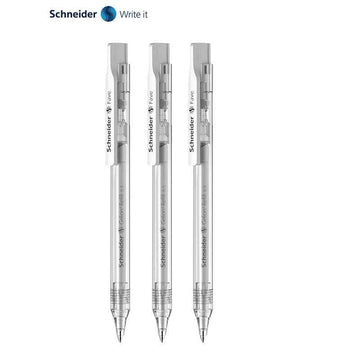 Schneider Fave Click-Top Ballpoint Pens 3 Pack White
