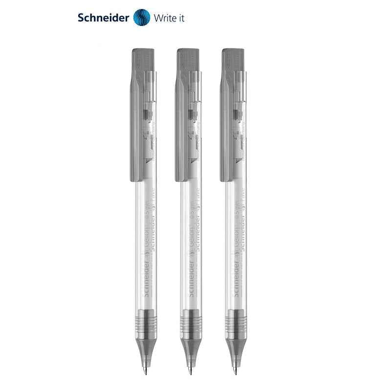 Schneider Fave Click-Top Ballpoint Pens 3 Pack Grey