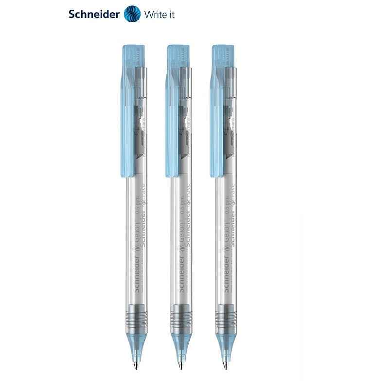 Schneider Fave Click-Top Ballpoint Pens 3 Pack Light Blue