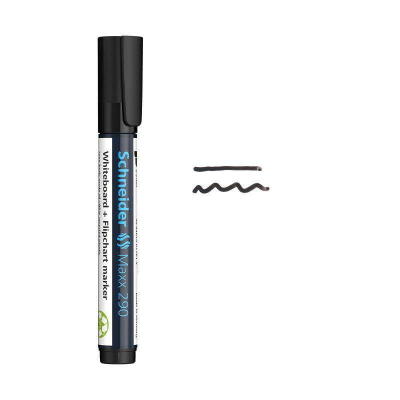 Schneider Maxx 290 Whiteboard Flipchart Marker 6 Pack Black