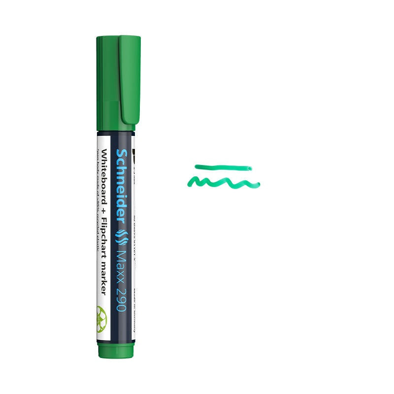 Schneider Maxx 290 Whiteboard Flipchart Marker 6 Pack Green