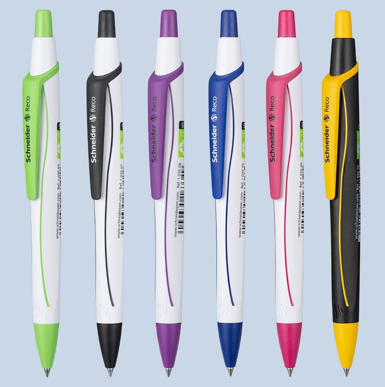 Schneider Reco Recycled Plastic Ballpoint Pen Black Ink 0.5mm 6 Pack 6 A