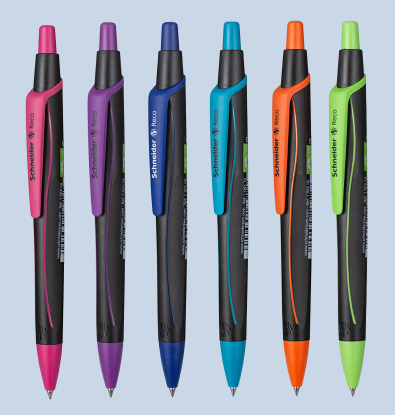 Schneider Reco Recycled Plastic Ballpoint Pen Black Ink 0.5mm 6 Pack 6 B