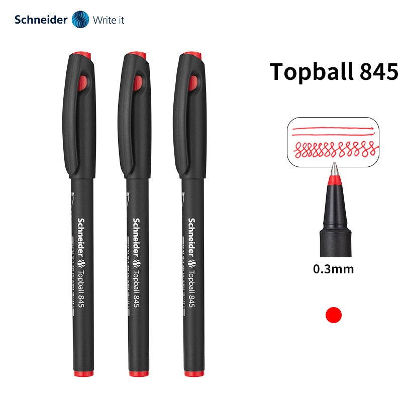 Schneider Topball 845 Rollerball Pen 0.3mm Black/Blue/Red Ink 3 Pack 3 Red