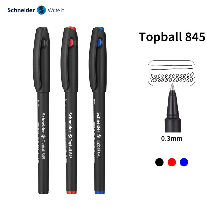 Schneider Topball 845 Rollerball Pen 0.3mm Black/Blue/Red Ink 3 Pack 3 Mixed