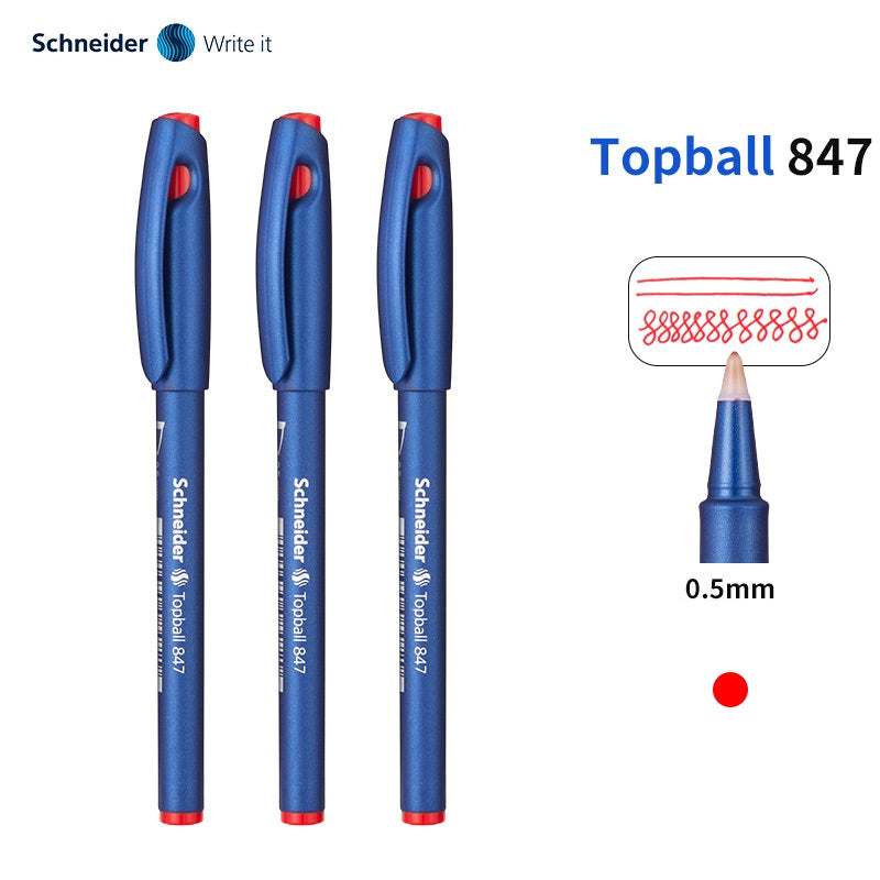 Schneider Topball 847 Rollerball Pen - Black/Blue/Red Ink (Pack of 3) 3 Red