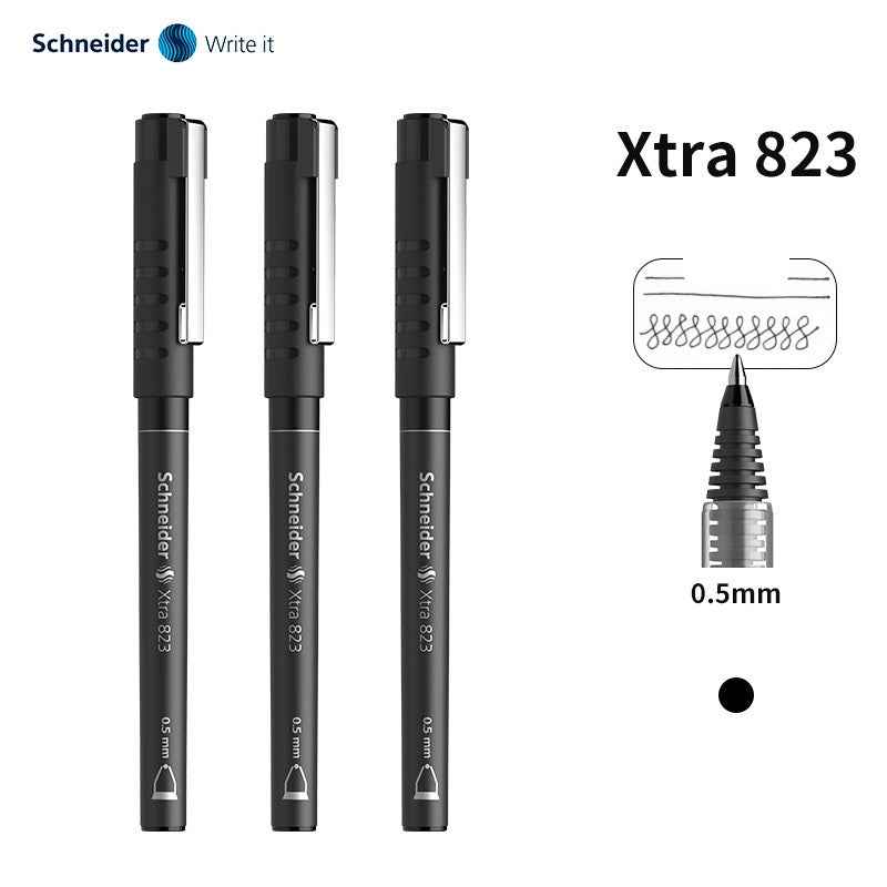 Schneider XTRA 823 Liquid Ink Rollerball Pen 0.5mm 3 Pack Black
